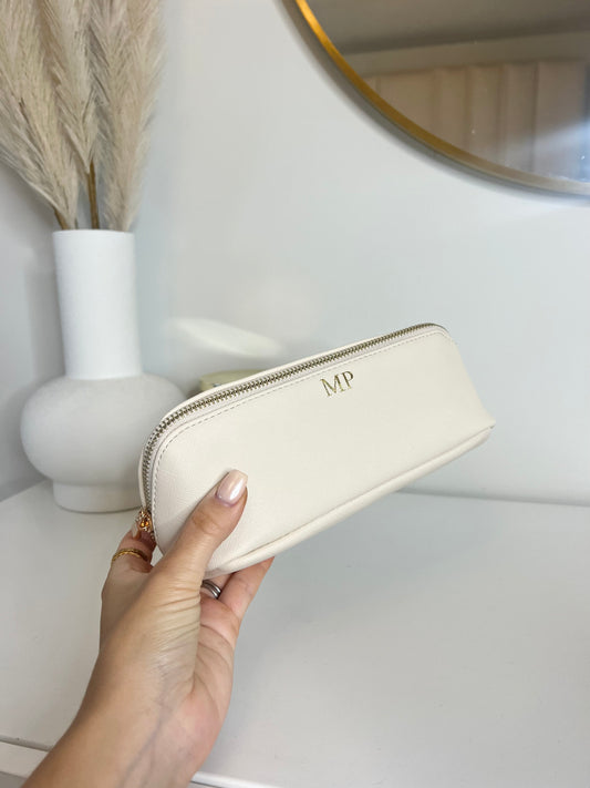 Personalised Monogram Small Open Flat Makeup / Accessory Case